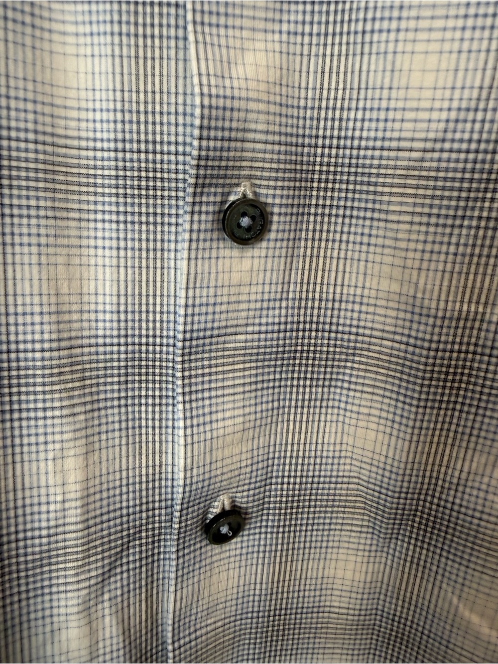 Bugatchi OoohCotton Tech 8-Way Stretch Plaid Shirt Short Sleeve Button Blue L - Picture 6 of 12
